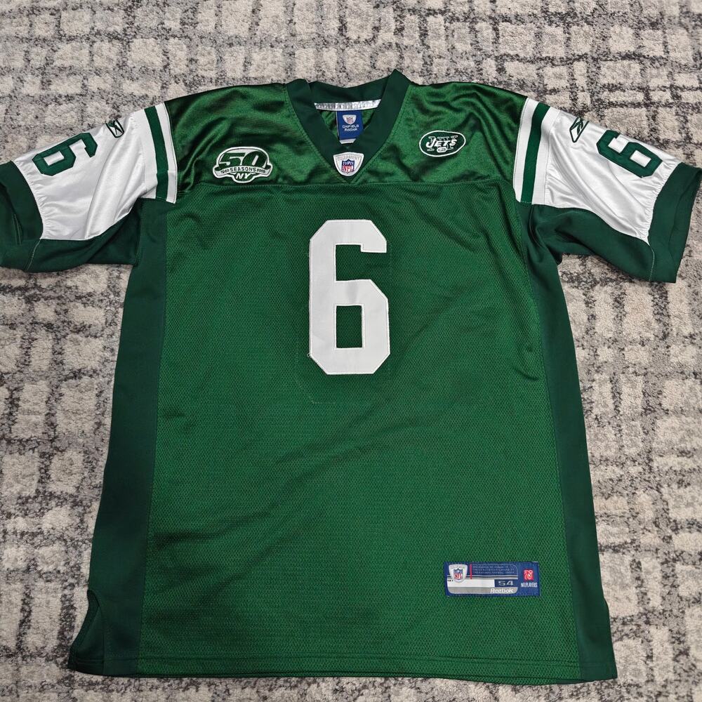 Reebok NFL NY Jets Mark Sanchez #6 Jersey 50 Seasons Patch Men's Size 54 2XL